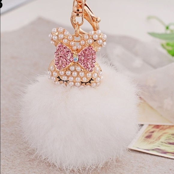 boutique bunny rabbit furball bag charm keychain from boutique bunny rabbit furball bag charm keychain from