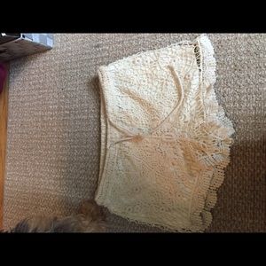 White knitted shorts