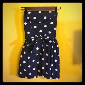 Navy and White Polka Dot Dress