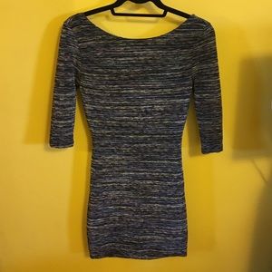 3/4 Sleeve Dress With Open Back