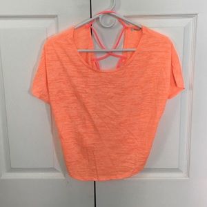 Orange open back crop top