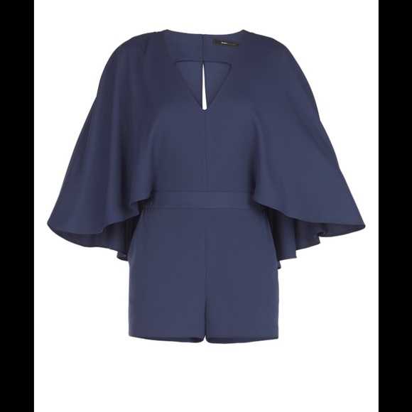 Navy Blue BCBGMAXAZARIA Indina Cape Romper