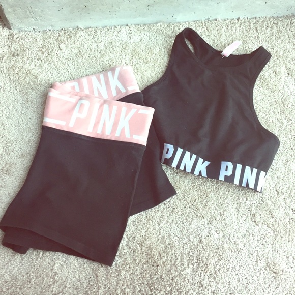 PINK yoga shorts (M)