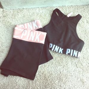 PINK yoga shorts (M)