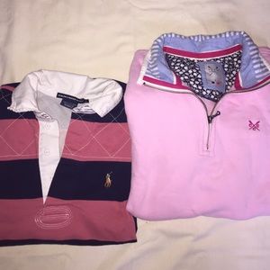 SALE 3/4 Zip Sweatshirt & Ralph Lauren Rugby Shirt