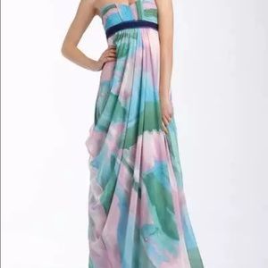 Bcbg maxi in pastel watercolor print