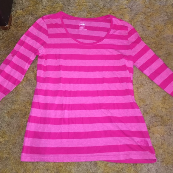 Pink stripped North Face shirt