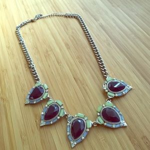 SOLD Blue and Green Statement Necklace