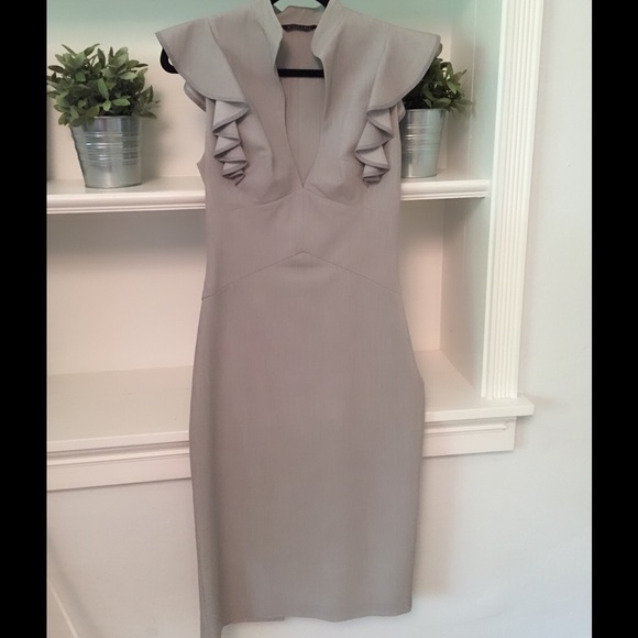 Black Halo Ruffle Sleeved Dress