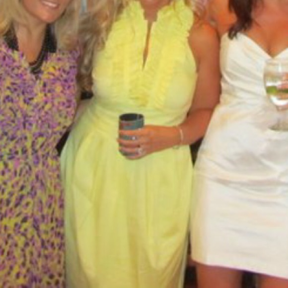 BCBG yellow halter dress!