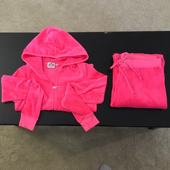 Hot pink Juicy Couture velour track suit