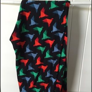 Lularoe TC Origami Bird leggings.