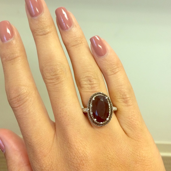 Large Oval Onyx Ring in Sterling Silver