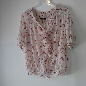 A.n.a 2X sheer ruffled blouse