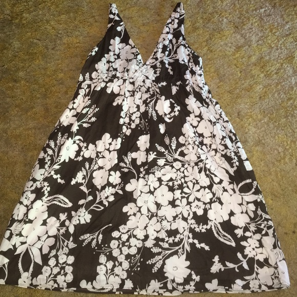 Brown and white floral dress