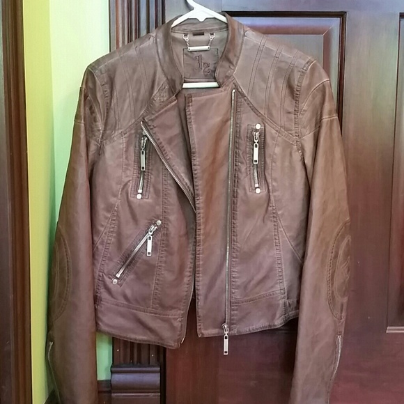 Brown leather jacket