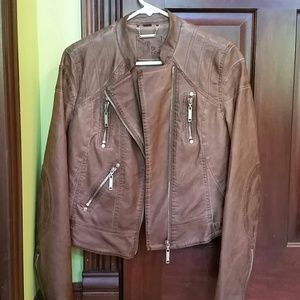 Brown leather jacket
