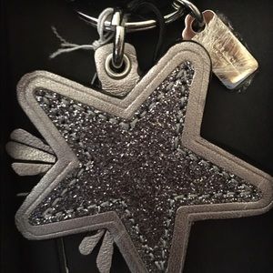 Coach Grey glitter key chain Adorable!!