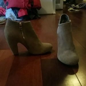 Grey suede booties