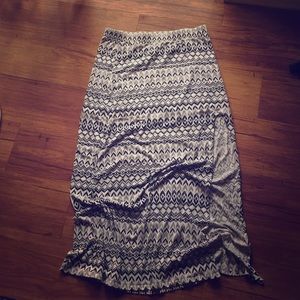 Black and white maxi skirt