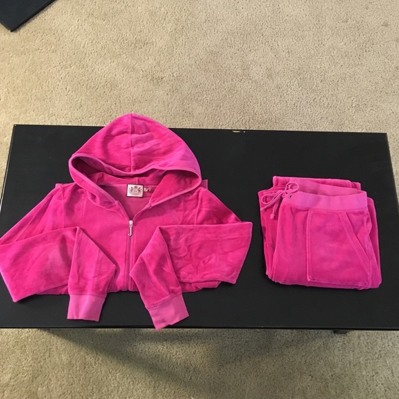 Magenta Juicy Couture velour track suit