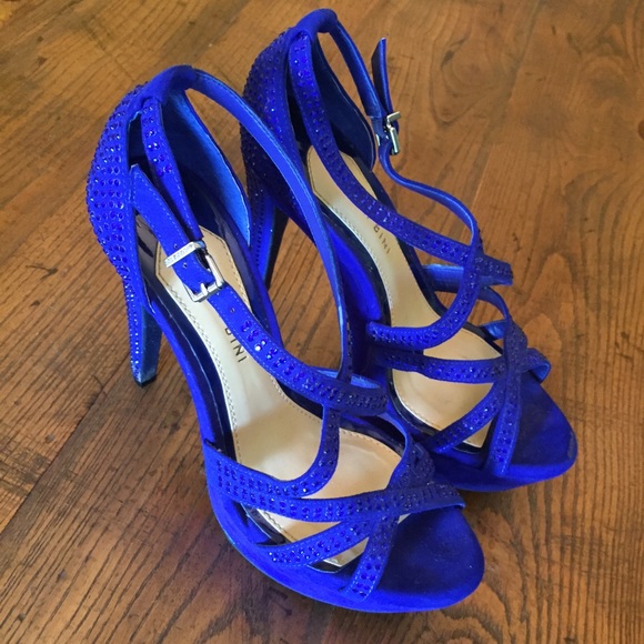 Gianni Bini Sparkly Blue High Heels Prom/Formal