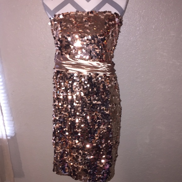 Faith 21 rose gold sequence mini dress