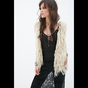 Layered fringe F21 vest