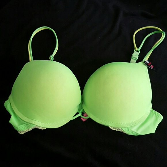 ***SOLD***Hot Green Push Up Bra - Picture 2 of 4