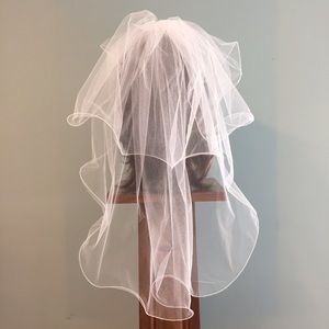 26" 2 tier custom wedding bridal veil with blusher