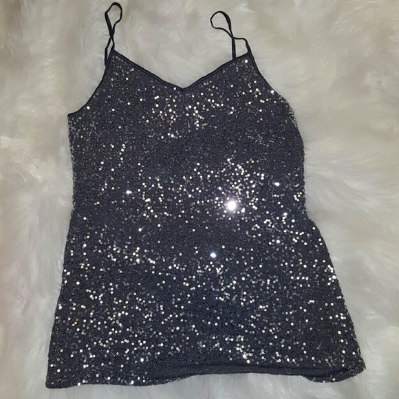 Silver Sequin tank/Express - Picture 1 of 2