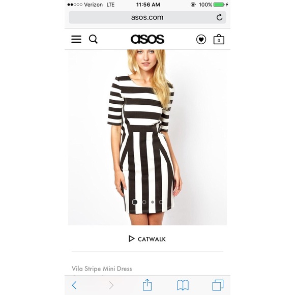 ASOS Vila Striped Mini Dress - Picture 4 of 4