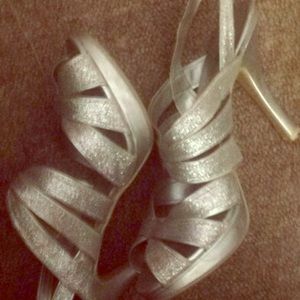 Silver high heels