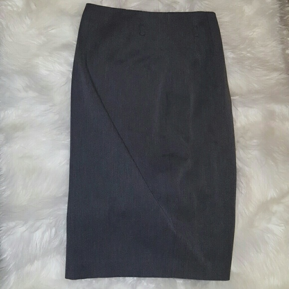 Express sateen grey side slit pencil skirt - Picture 1 of 3