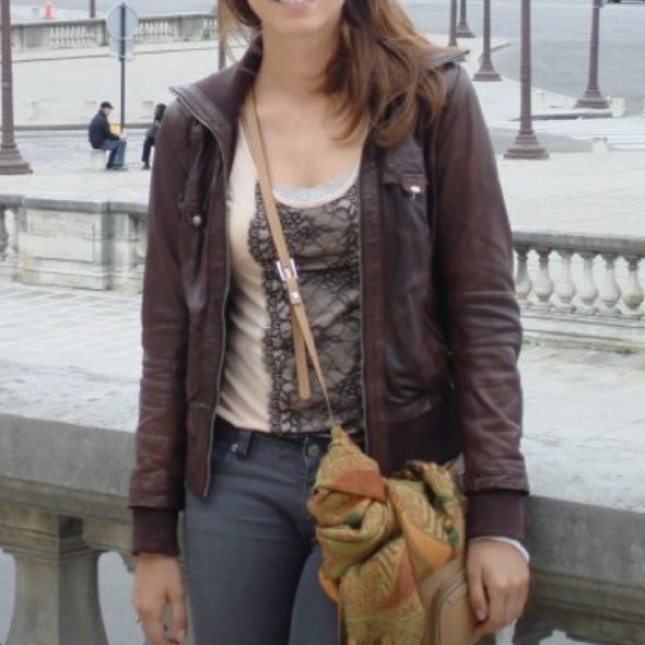 Brown leather jacket