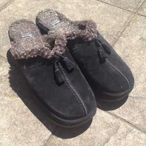 Stuart Weitzman Black Suede Mules/Clogs