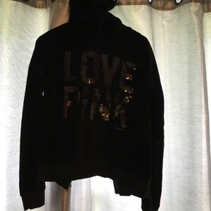 Black sequined zip up