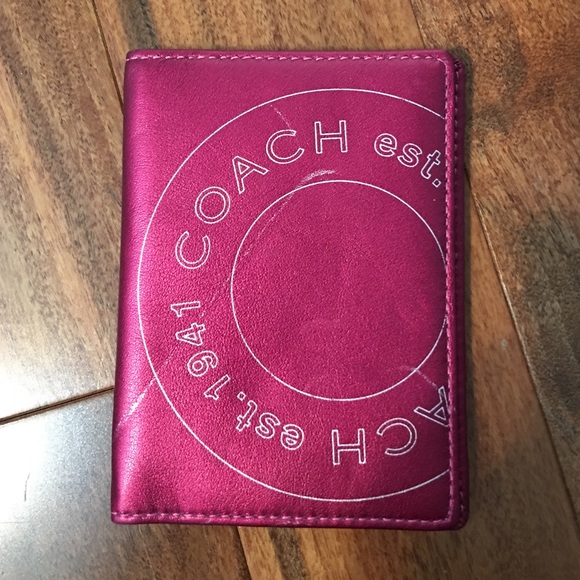 Pink Coach Passport and Credit Card Case