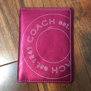 Pink Coach Passport and Credit Card Case