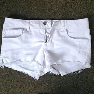 White jean shorts