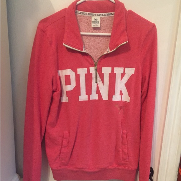 Victoria's Secret Jackets & Blazers - Victorias Secret PINK Half-Zip Pullover Sweatshirt
