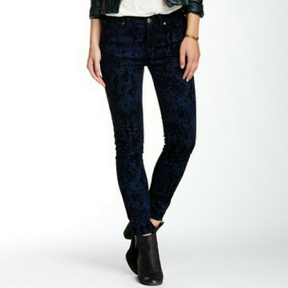 Free People Skinny Flocked Jean - Picture 2 of 4