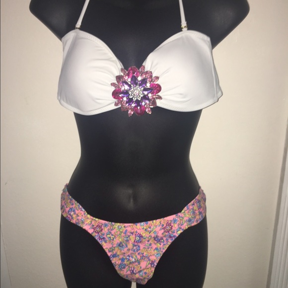 Jewel Push Up Bandeau Bikini Sets