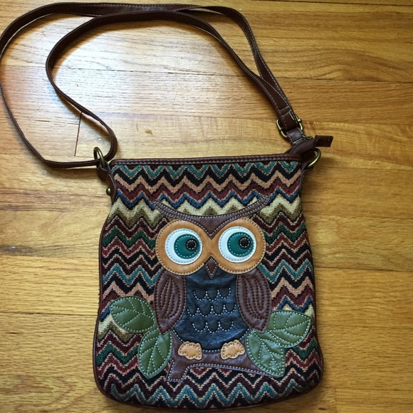 Knit owl Crossbody purse