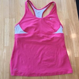 Pink and gray Nike racerback tank top