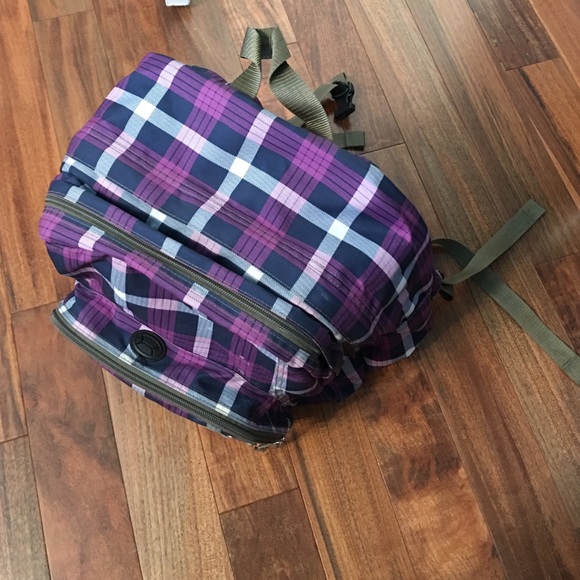 Purple Plaid LL Bean Book Bag