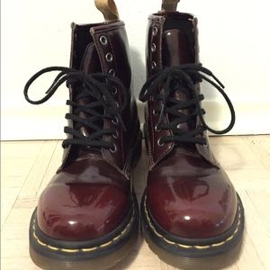 Maroon glossy Dr Marten's