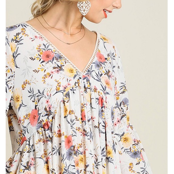 🆕TAYLOR floral v neck dress - OFF WHITE - Picture 3 of 3