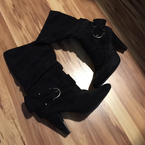 Black high heel boots