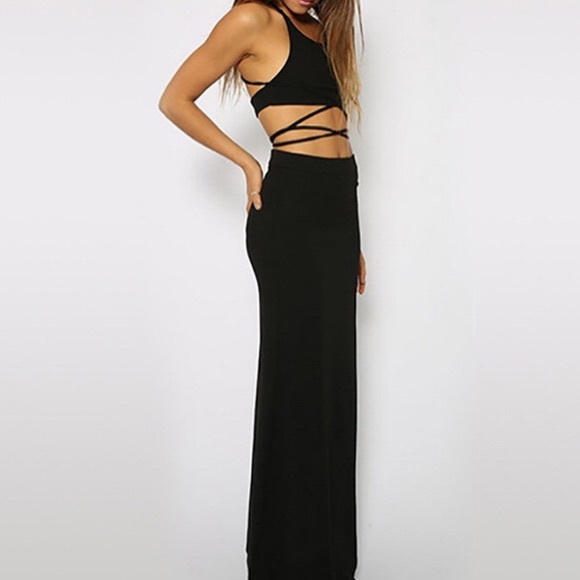 2 Piece Black Maxi Dress